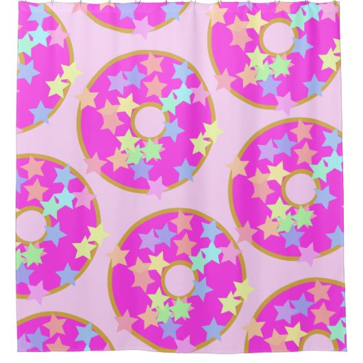 Cute Hot Pink Preppy Rainbow Bright kleurrijke sti Douchegordijn (Voorkant)