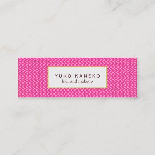Cute Hot Pink Subtle Chevron Pattern Beauty Mini Visitekaartje (Voorkant)