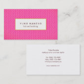 Cute Hot Pink Subtle Chevron Pattern Beauty Salon Visitekaartje (Voorkant / Achterkant)