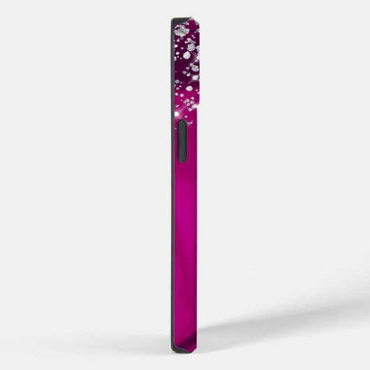 Cute hot roze faux zilveren glitter ballon monogra Case-Mate iPhone case (Achterkant / Rechts)