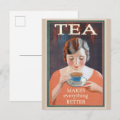 Cute  Hot Tea Poster Briefkaart (Voorkant / Achterkant)