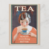 Cute Hot Tea Poster Briefkaart (Voorkant)