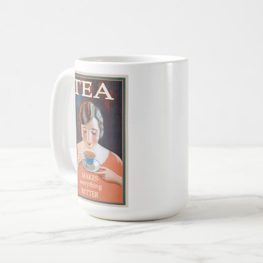 Cute  Hot Tea Poster Koffiemok (Voorkant links)