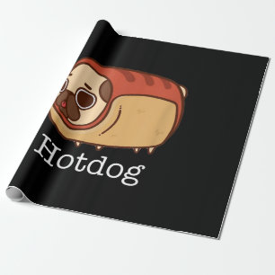 Cute Hotdog Hondenliefhebber van Lovely Pug Cadeaupapier