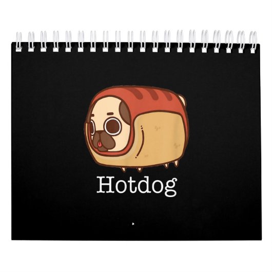 Cute Hotdog | Hondenliefhebber van Lovely Pug Kalender (Hoes)