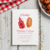 Cute Hotdog Picnic Baby BBQ Red Baby shower Kaart