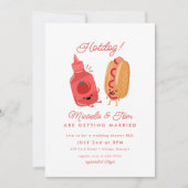 Cute Hotdog Picnic Red BBQ Couples Vrijgezellenfee Kaart (Voorkant)