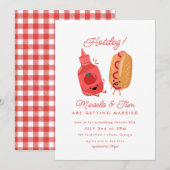Cute Hotdog Picnic Red BBQ Couples Vrijgezellenfee Kaart (Voorkant / Achterkant)