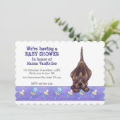 Cute Hound Dog Baby shower Kaart (Staand voorkant)