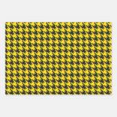 Cute Houndstooth Check Pattern Yellow and Black Inpakpapier Vel (Voorkant 2)