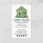Cute House Cleaning Home Services Social Icons Visitekaartje (Voorkant)