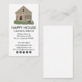 Cute House Cleaning Home Services Social Icons Visitekaartje (Voorkant / Achterkant)