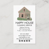 Cute House Cleaning Home Services Social Icons Visitekaartje (Voorkant)