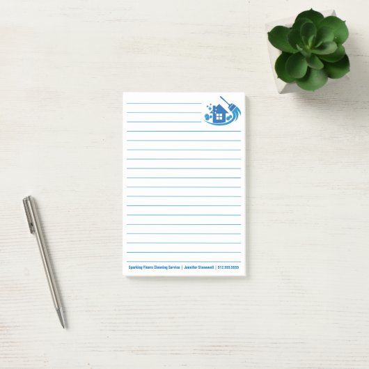 Cute House Cleaning Maid Company Custom Lined Post-it® Notes (Kantoor)