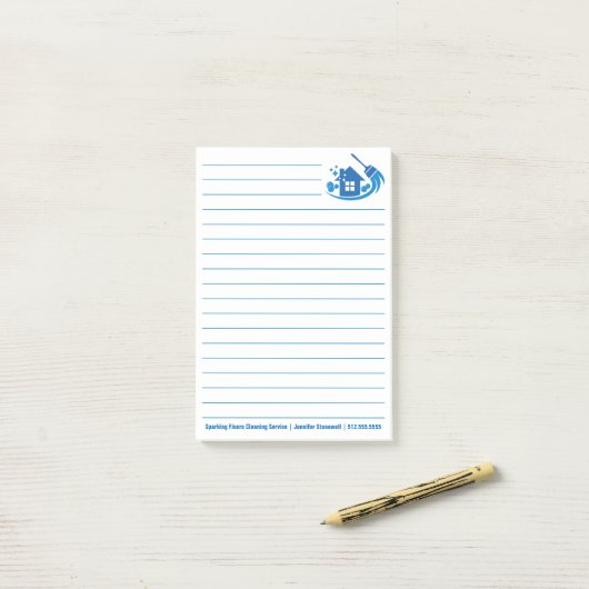 Cute House Cleaning Maid Company Custom Lined Post-it® Notes (Op bureau)
