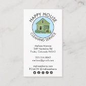 Cute House Logo Cleaning Home Services Social Icon Visitekaartje (Voorkant)