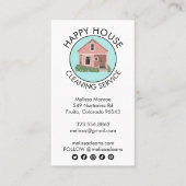 Cute House Logo Cleaning Home Services Social Icon Visitekaartje (Voorkant)