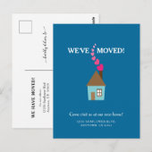 Cute House met hart We hebben een nieuw adres verp Briefkaart (Voorkant / Achterkant)