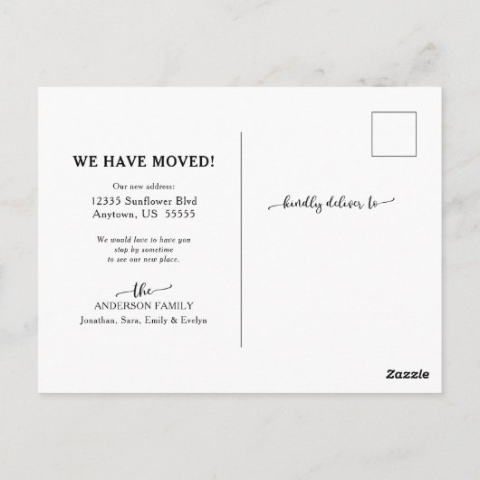 Cute House met hart We hebben een nieuw adres verp Briefkaart (Achterkant)