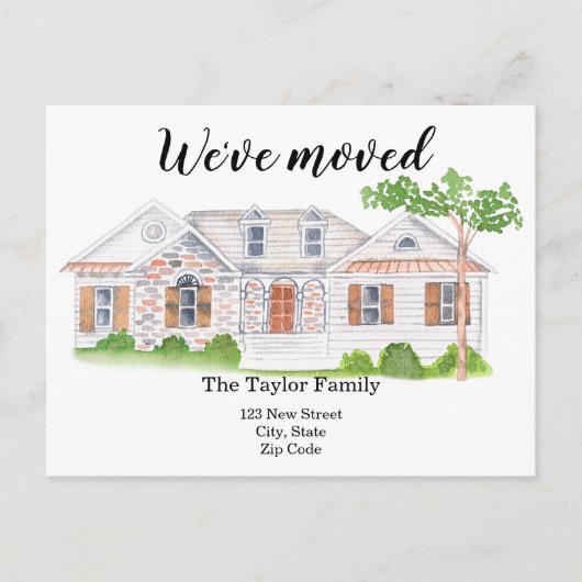 Cute House Moving Announcement Briefkaart (Voorkant)