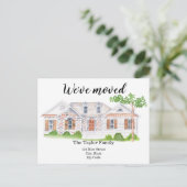 Cute House Moving Announcement Briefkaart (Staand voorkant)