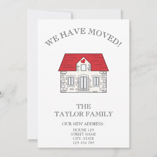 Cute House New Home Moving Announge Aankondiging (Voorkant)