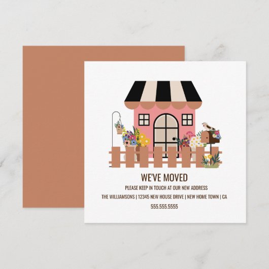 Cute House | Nieuwe mededeling thuisbeweging (Voorkant / Achterkant)