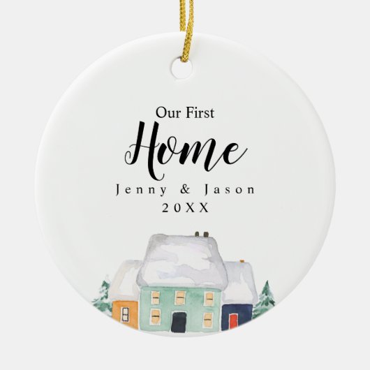 Cute House Ons eerste huis Botanische Ornament (Voorkant)