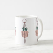 Cute House Plant Hanging Macrame Illustratie Koffiemok (Voorkant rechts)