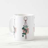 Cute House Plant Hanging Macrame Illustratie Koffiemok (Voorkant links)