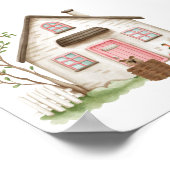 Cute House Yorkie Kunstprint poster (Hoek)