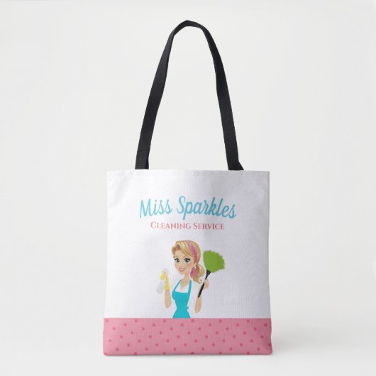 Cute Housekeeping Cleaning Lady Canvas tas (Voorkant)