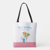 Cute Housekeeping Cleaning Lady Canvas tas (Achterkant)