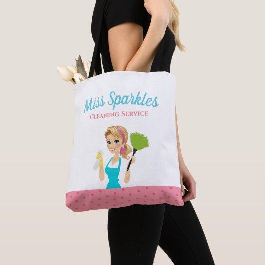 Cute Housekeeping Cleaning Lady Canvas tas (Dichtbij)