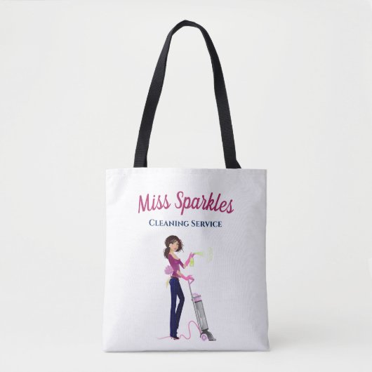 Cute Housekeeping Cleaning Lady in Heels Tote Bag (Voorkant)