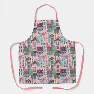 Cute Houses Apron Schort