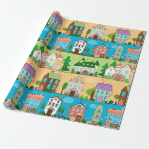 Cute Houses Cadeaupapier