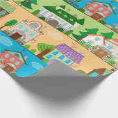 Cute Houses Cadeaupapier (Hoek)