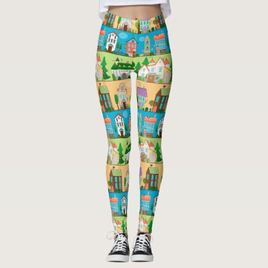 Cute Houses Leggings (Voorkant)