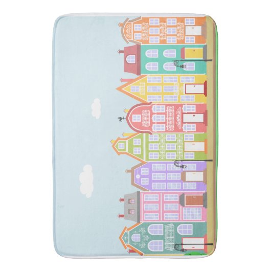 Cute Houses Pastel Bath Mat (Voorkant Verticaal)