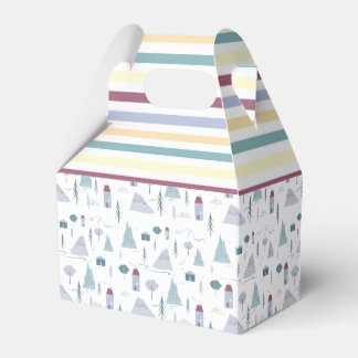 Cute Houses Trees Mountains Modern Pattern Bedankdoosjes
