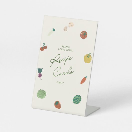 Cute Housewarming Recipe Card Activity Reclamebord Met Voetstuk (Voorkant)