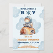 Cute 'Houston we hebben een Boy' Space Baby shower Kaart (Voorkant)