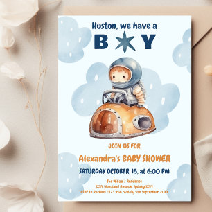 Cute 'Houston we hebben een Boy' Space Baby shower Kaart