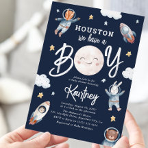 Cute 'Houston we hebben een Boy' Space Baby shower