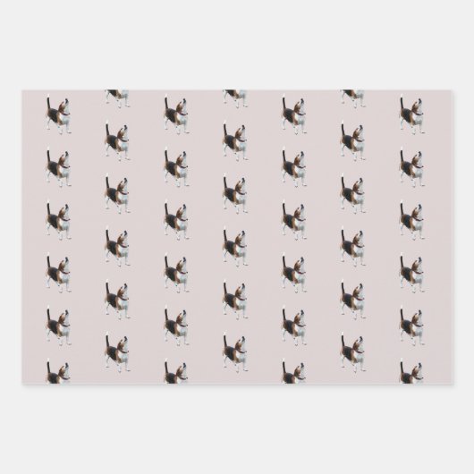 Cute Howling Beagle Dog Inpakpapier Vel (Voorkant 2)