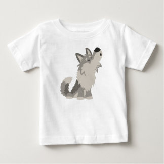 Cute Howling Cartoon Wolf Baby T-Shirt