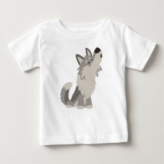 Cute Howling Cartoon Wolf Baby T-Shirt (Voorkant)