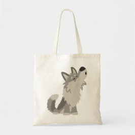 Cute Howling Cartoon Wolf Bag Tote Bag
