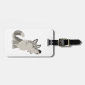 Cute Howling Cartoon Wolf Bagagelabel (Voorkant horizontaal)